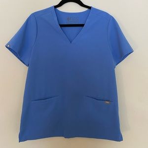 FIGS Scrub Top, Ceil Blue, Gently Worn, Size Medium